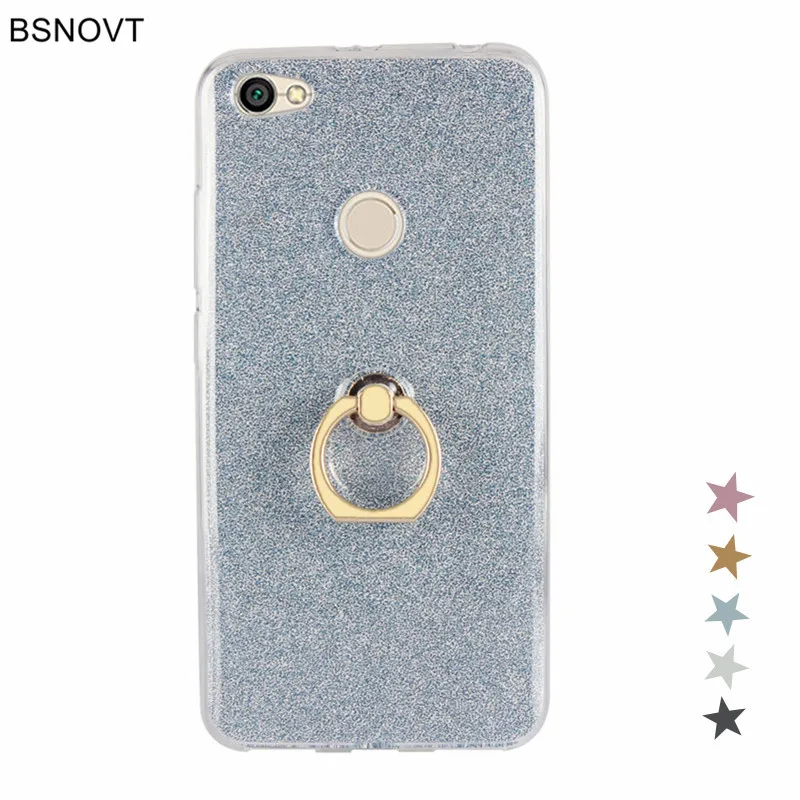 

Xiaomi Redmi Note 5A Case Cover Silicone Shiny Glitter Phone Case Funda Xiaomi Redmi Note 5A Soft TPU Finger Ring Bracket Case