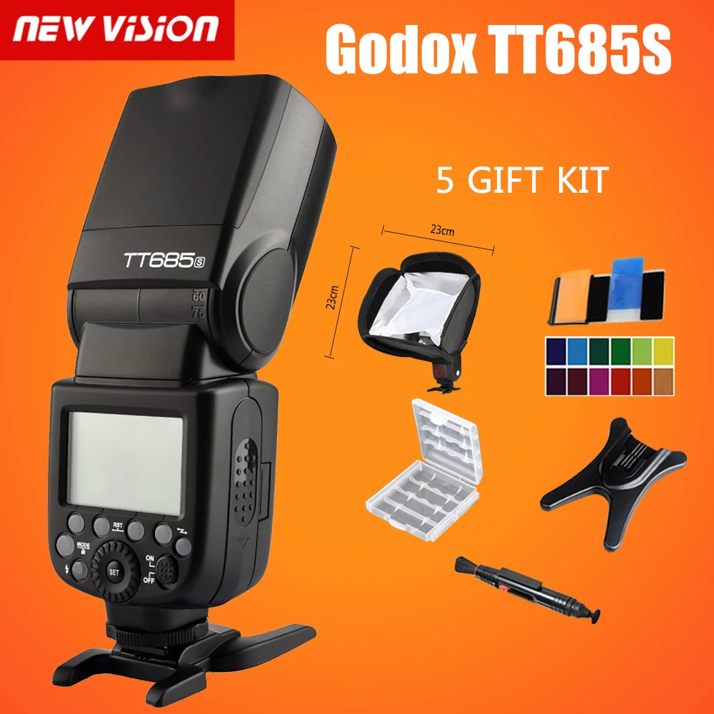 

Godox TT685S 2.4G HSS 1/8000s i-TTL GN60 Wireless Speedlite Flash for Sony  A77II A7RII A7R A58 A99 + Gift Kit