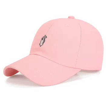

Spring and Summer Embroidered Gesture Baseball Cap with Curved bill Breathable eyelet Sport Dad Hat for Men Women Black Pink