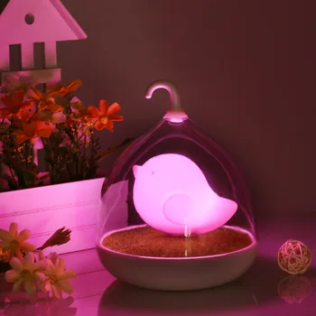 

Free shipping LED Nightlight Lamp Touch Sensor Cute Birds Light Home Decor Bedroom Creative Rechargeable Touch Dimmer Cage