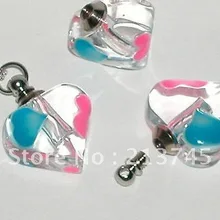 Стеклянный флакон в форме сердца, светящийся в темноте кулон для рисового искусства, бутылка