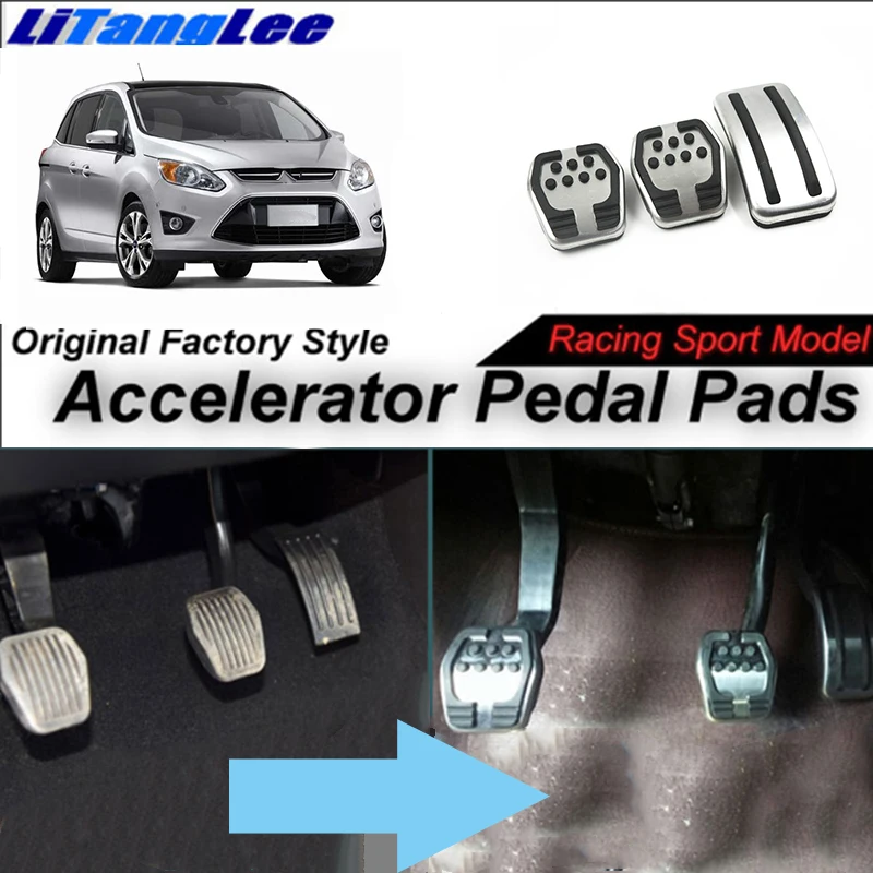 

LitangLee Car Accelerator Pedal Pad Cover Foot Throttle Pedal Cover Sport Racing Model For Ford Expedition 2003~2006 MT