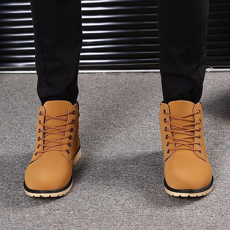 YWEEW/осенние ботинки; мужские кожаные ботинки; стильная Уличная обувь; водонепроницаемые мужские ботинки