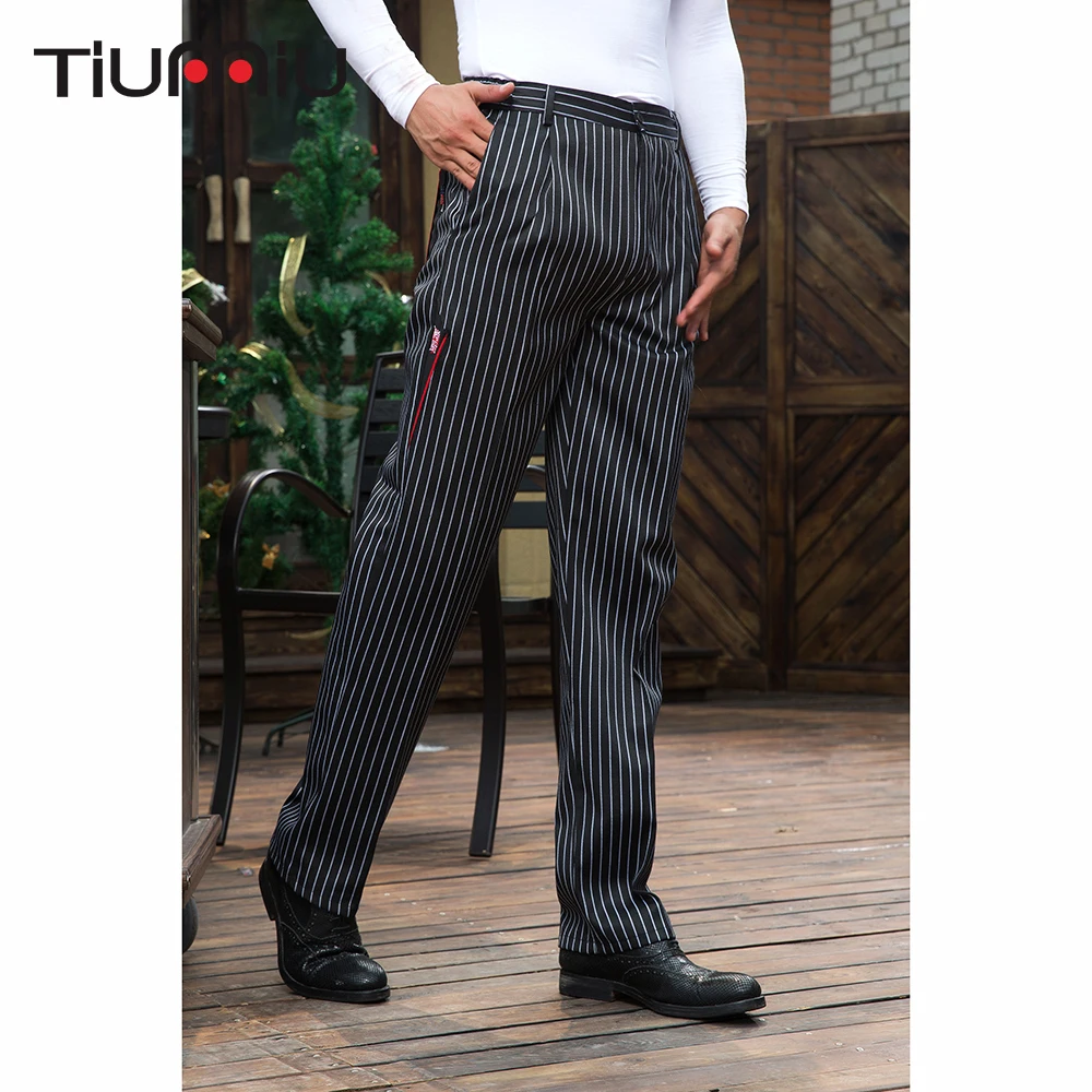 

M-3XL New Arrival Wholesale Restaurant Kitchen Food Service Bakery Coffee Shop Work Wear Pants Men Waiter Cookers Pants Trousers