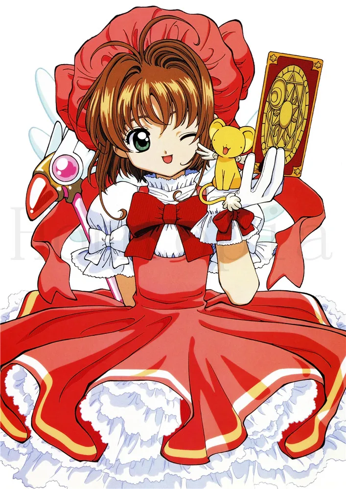 Карты Captor Sakura плакаты мультфильм наклейки на стену с белым покрытием бумага печатает Высокое разрешение четкое изображение гостиная спальня - Цвет: Многоцветный