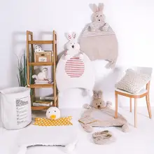 INS нескользящий ковер для спальни с изображением кролика, коврик для ползания, детский игровой коврик, фигурный ковер, украшение детской комнаты