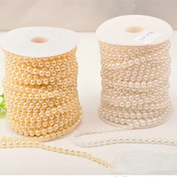 

4mm Pearl Beads Half Round Fishing Line Garland Chain Wedding Decoration DIY Flower Table Party Home Accessories