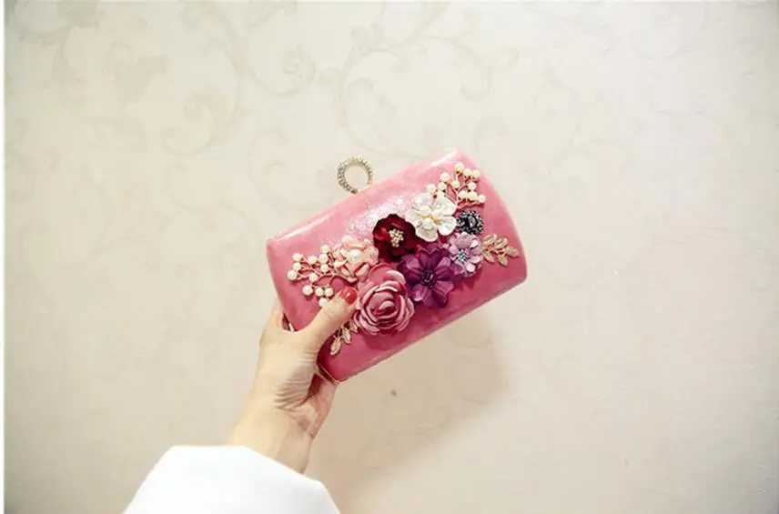 2022 High Quality Luxury Handmade Flowers Evening Bags Brand Dinner Clutch Purse With Chain Flower Banquet Bags MN258