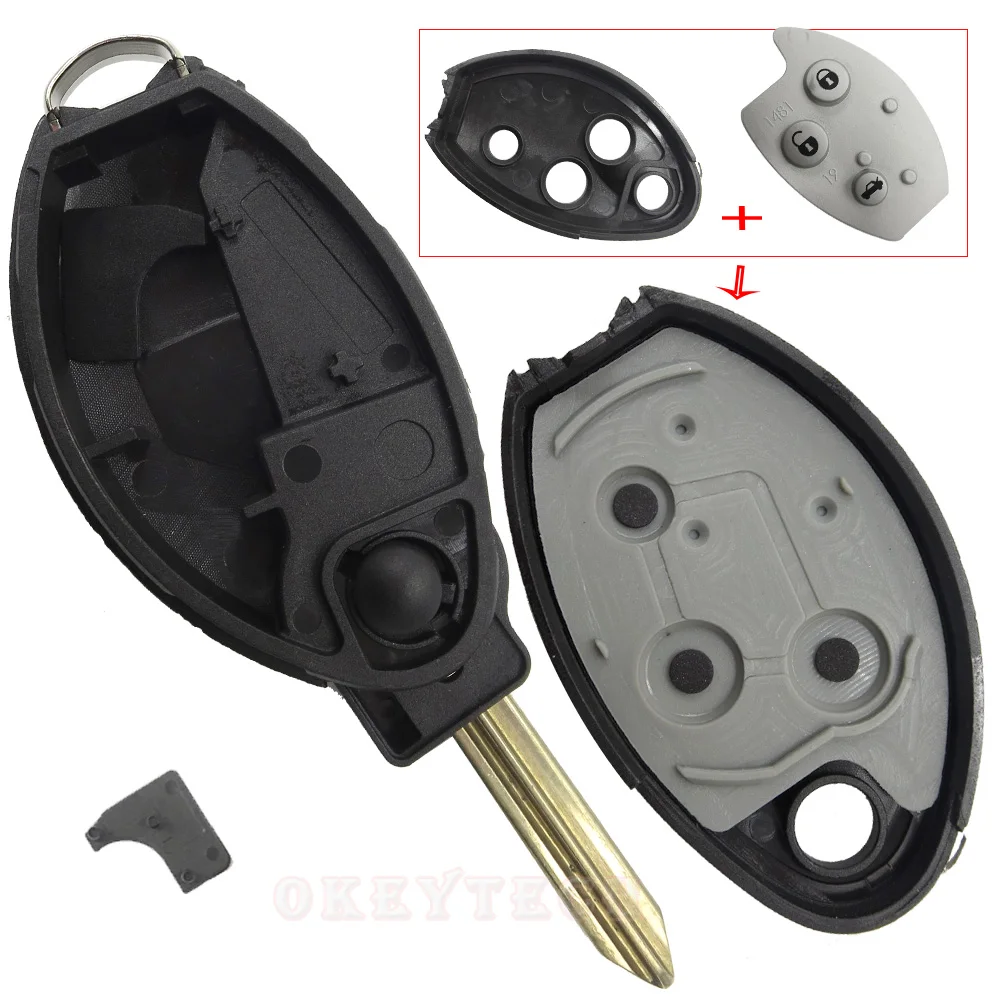 OKEY TECH FOR CITROEN C2 C3 C4 C5 C6 C8 PICASSO BERLINGO REMOTE 3 BUTTON CAR KEY SHELL REPLACEMENT COVER CASE