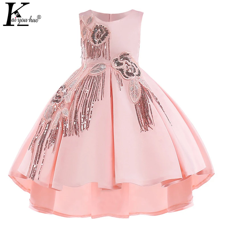 

KEAIYOUHUO 2018 Princess Girls Dress New Pink Sleeveless Sequined Christmas Kids Dresses For Girls Toddler Wedding Dress Vestido