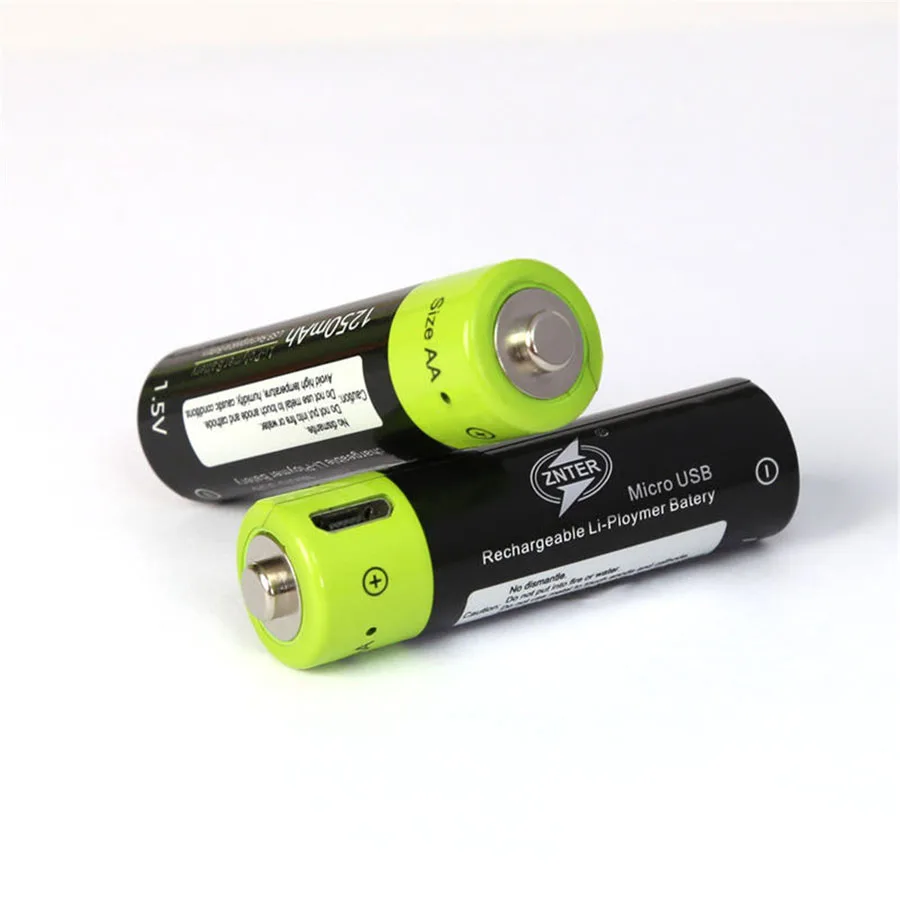 Литий полимерная аккумуляторная батарея AA USB 1 5 В 1250 мА/ч универсальная ZNT5 кабель