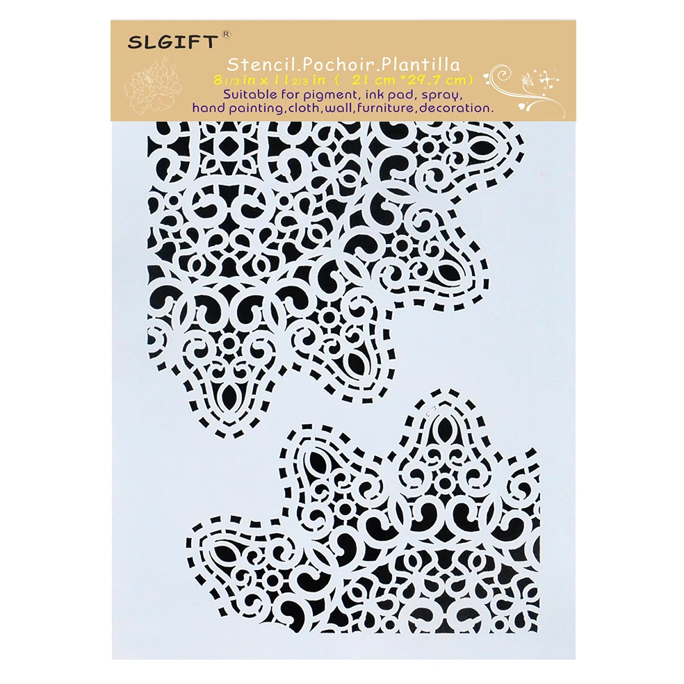 

A4 Stencils for Wall Painting DIY Scrapbooking Photo album Paper Card Making Craft Decorative Embossing Template