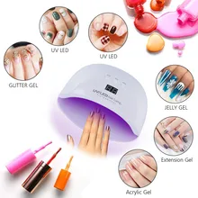 24 Вт Сушилка для ногтей Светодиодная УФ-лампа для ногтей Гель-лак отверждения лампа с нижней 30 s/60 s/90 s таймер лампа для ЖК-дисплея для сушки ногтей