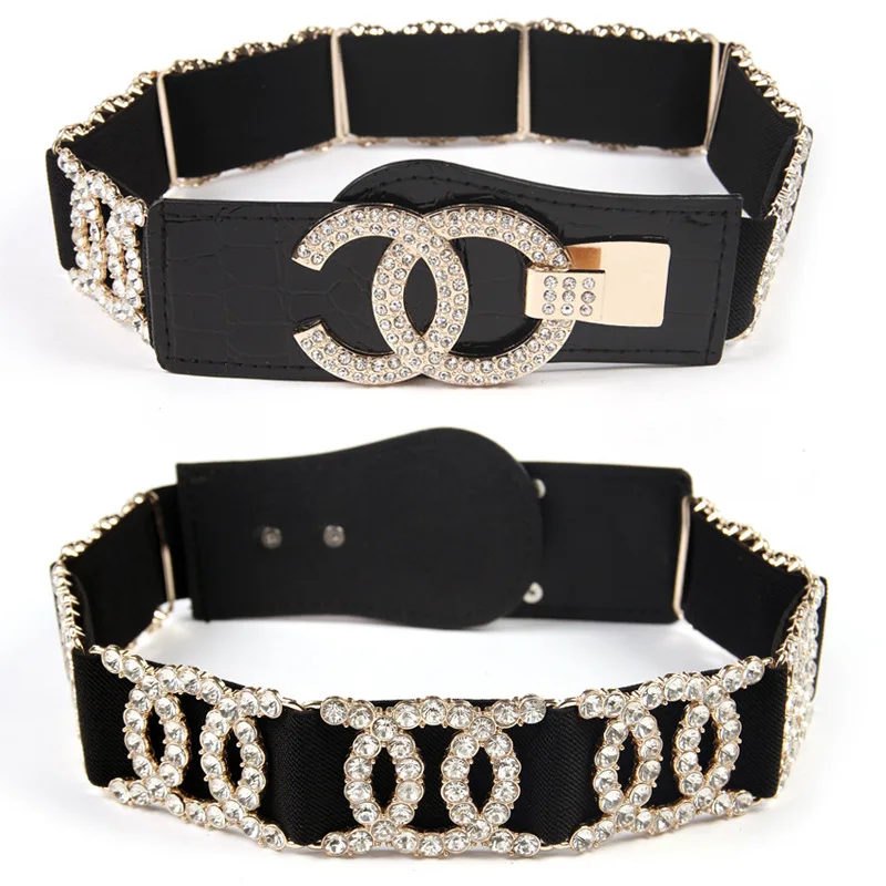 2017 fashion women s font b Cummerbunds b font PU leather Rhinestone font b Cummerbunds b