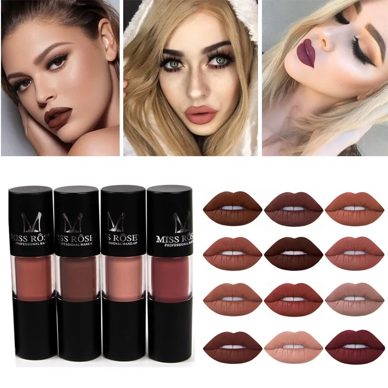 

Matte non-stick sticky lip gloss waterproof not bleaching lip gloss long lasting lasting 12 color lip makeup sexy new hot