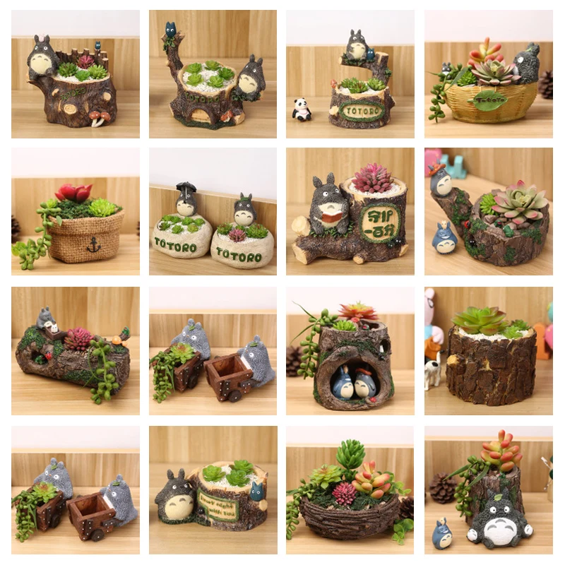 My neigour Totoro фигурки вазы из смолы украшения цветочного горшка забавные