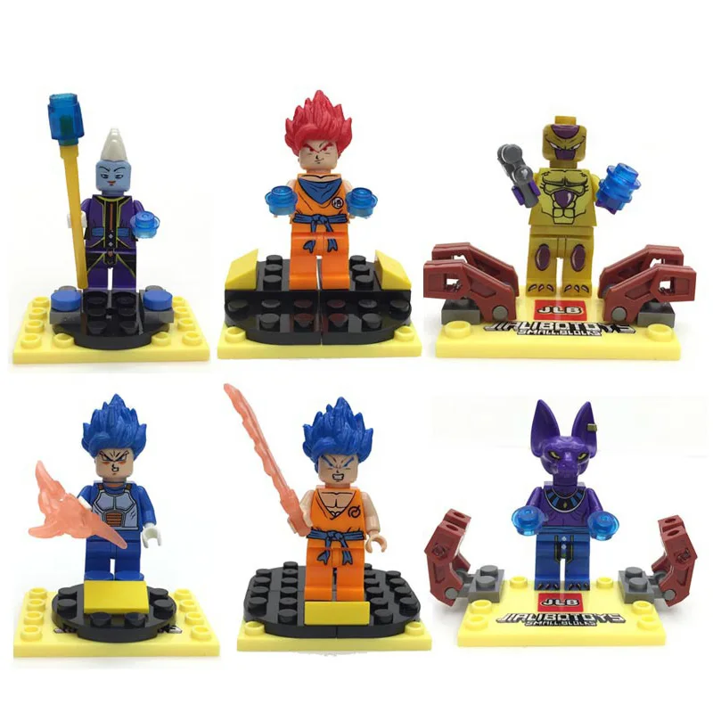 6Pcs Dragon Ball Z Super Heroes Figures Black Kid Goku Perfect Cell Bricks Building Blocks Compatible Legoed Toy Gift For Kids 