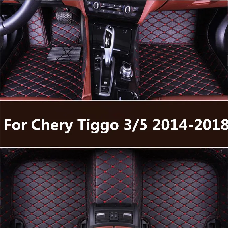 Кожаные автомобильные коврики для Chery Tiggo 3 5 2014 2015 2016 2017 2018 ног автомобильный