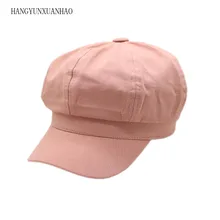 Популярный женский хлопоковый берет Кепка в британском стиле ретро сплошной цвет восьмиугольная кепка женские толстые теплые зимние шапки козырек Кепка