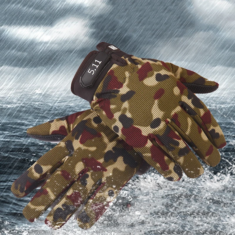 Men Outdoor Sports Mittens Camouflage Airsoft Shooting Hunting Full Finger Gloves