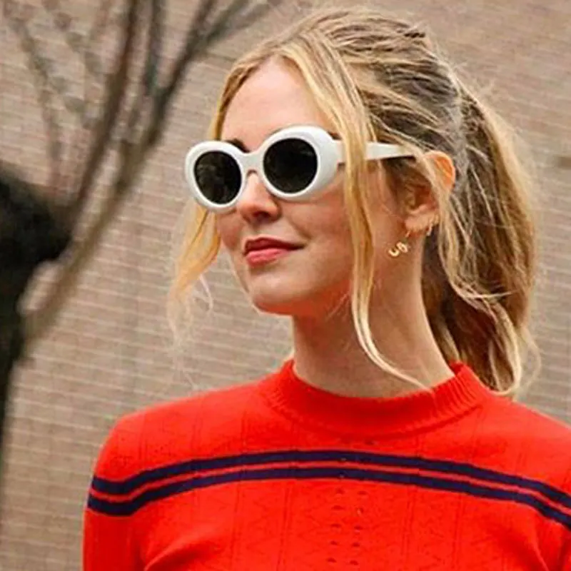 Мужские и женские очки в стиле ретро Oculos Kurt Cobain с вырезами зеркальные