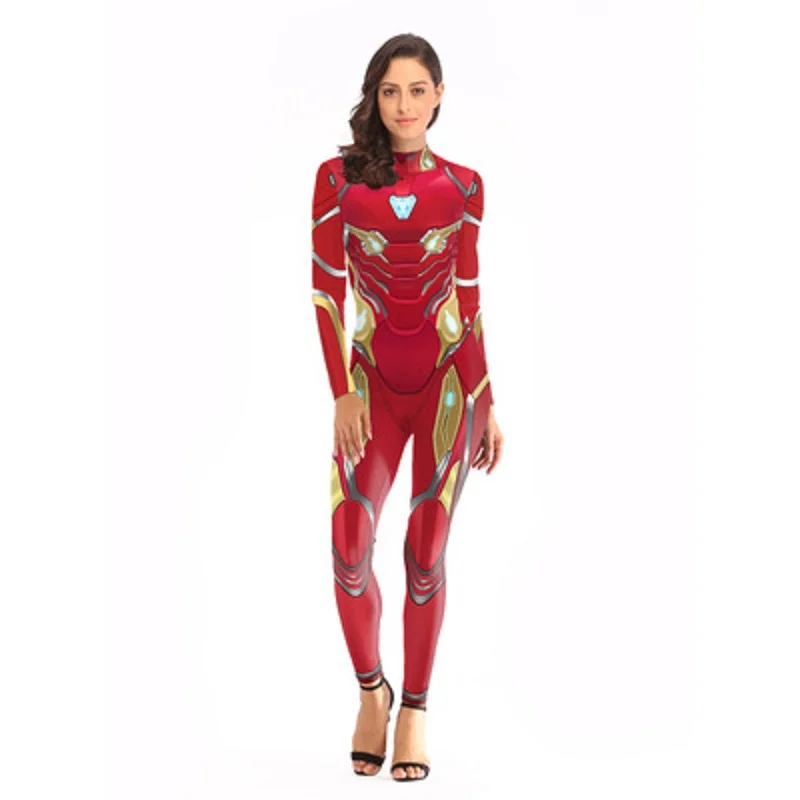 Marvel Heroes Avengers Endgame 4 Adult Iron Man New Nanosuit Printed cosplay tights Movie Costume