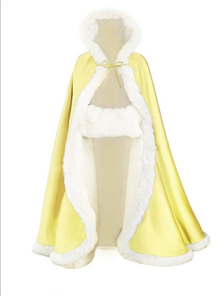 Vintage Faux fur Flower Cape Winter Jacket Coat wedding cloak for evening party pageant christmas Wedding cloak