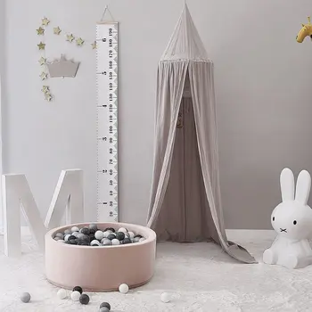 

Cotton Mosquito Net Kids Hanging Baldachim Bed Canopy Valance Kids Room Decoration Baby Bed Round Tent Curtains 9 Colors
