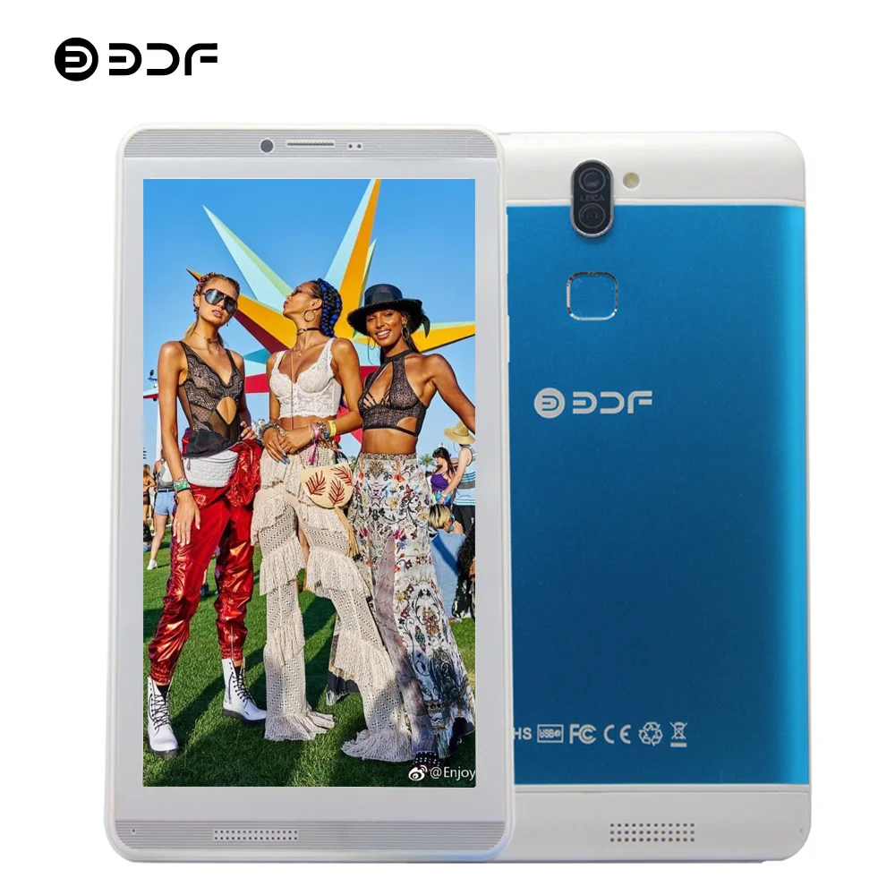 BDF 7 Inch Tablet Phone Android 6.0 Tablets Pc 1GB RAM 16GB ROM 1024*600 3G WCDMA/2G GSM Quad Core Dual-SIM Phone WiFi Tablet Pc