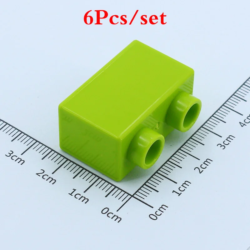 6pcsset 1X2 Thick Bricks Diy Big Size Building Blocks Bulk Accessories Compatible LegoING Duploed Toys For Children Educational Gift (1)