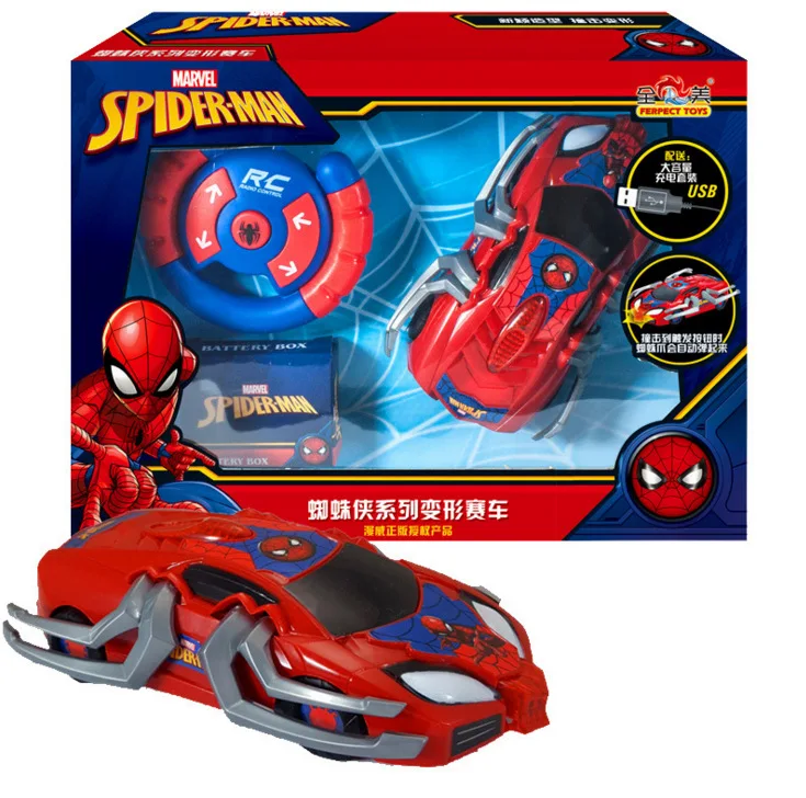 Marvel, супергерой, Человек-паук, робот, автомобиль, 1:24, радиоуправляемые машины, 2,4 г, 8 км/ч, гоночный автомобиль, дистанционное управление, трюк, автомобиль, игрушки для детей, подарки