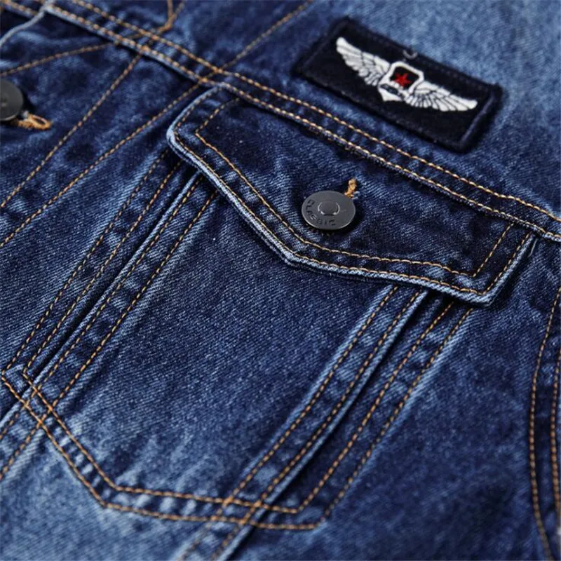 Vintage Retro Denim Jacket Coat Sky Blue Street Wear Pockets Cargo Outwear Autumn Winter Cotton Male Korean Man Fashion Jacket