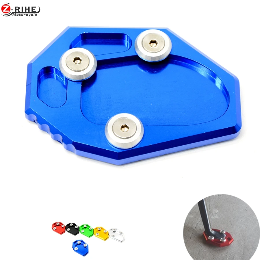 Motorcycle Kickstand Aluminum Enlarge Extension Side Stand Plate Enlarge For Yamaha MT-07 MT07 XJ6 /ABS FZ6R FZ6 S2 ABS mt07 mt