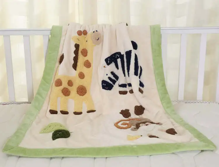 Распродажа! Детское и детское Флисовое одеяло высокого качества с вышивкой, мягкое и теплое