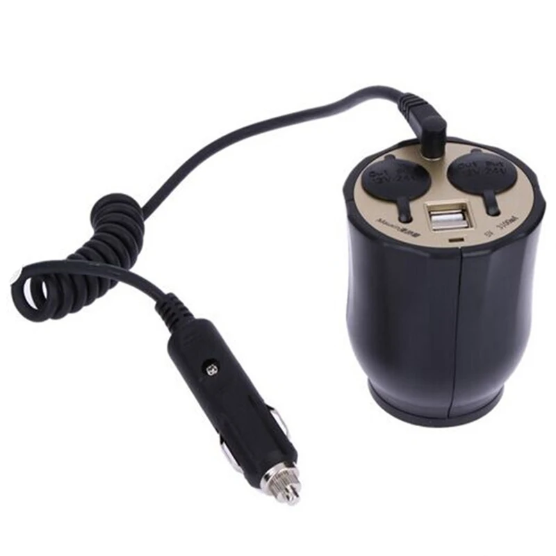 

Cup Car USB Cigarette Lighter Adapter Socket Splitter Plug Auto Cigarette Lighter Power output 5V 3.1A for smart phone/GPS 12V