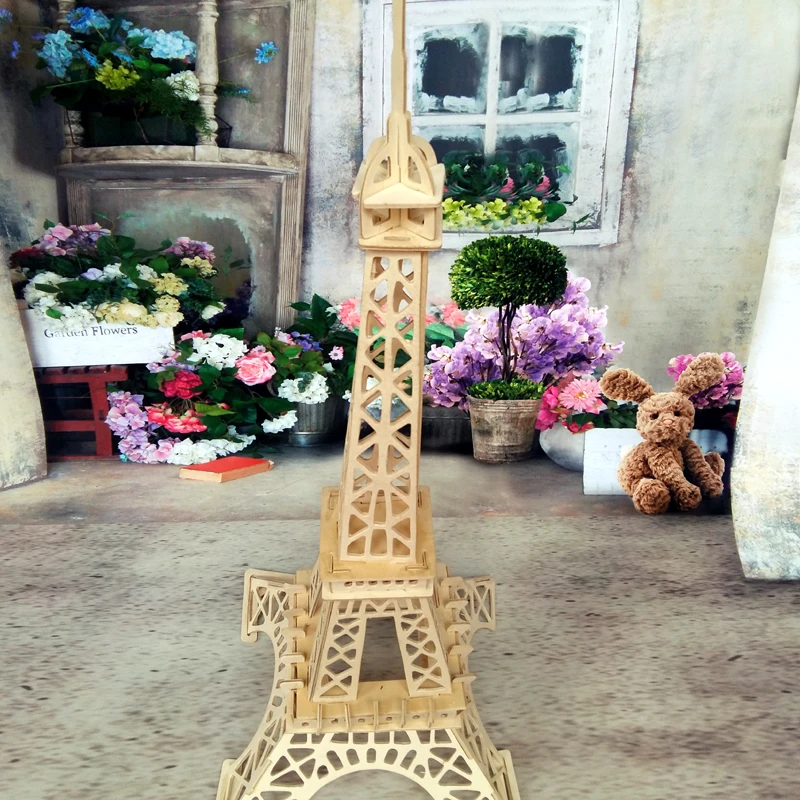 Деревянная игрушка великая мировая архитектура 3D головоломка сборная деревянная модель ручная работа Франция Париж знаменитое здание Эйфелева башня подарок 1 шт