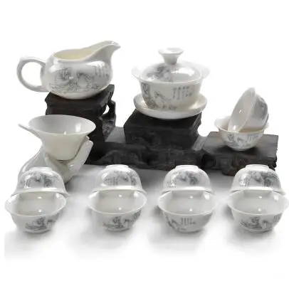 13 шт./компл. керамический кунг-фу чайный сервиз Исин фарфоровая чайная чашка, чай кружка, сосуды для питья китайский костный чай утечки gaiwan набор лучшие подарки - Цвет: 08