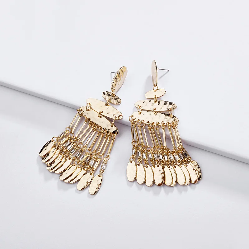 

Fashion Women Accessory Metal Drop Big Statement Earrings Hyperbole Long Drop Earring