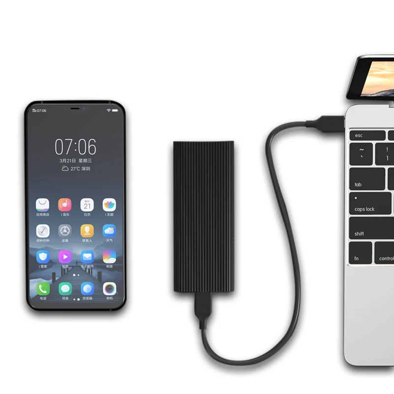 Neue usb3.1 typ-c ssd fall converter PCIE msata NVME festplatte gehäuse aluminium ssd gehäuse fall