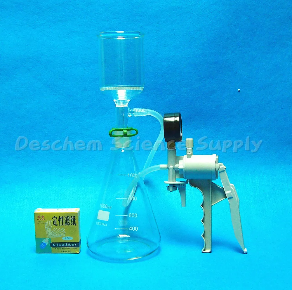 1000ml,24/29,Suction Filtration Unit,70mm Buchner Funnel,1L Flask & Vacuum Pumpin Funnel from