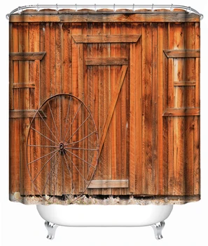 

Solitary meditation Cabin wheel waterproof Bathroom colorful Shower curtain