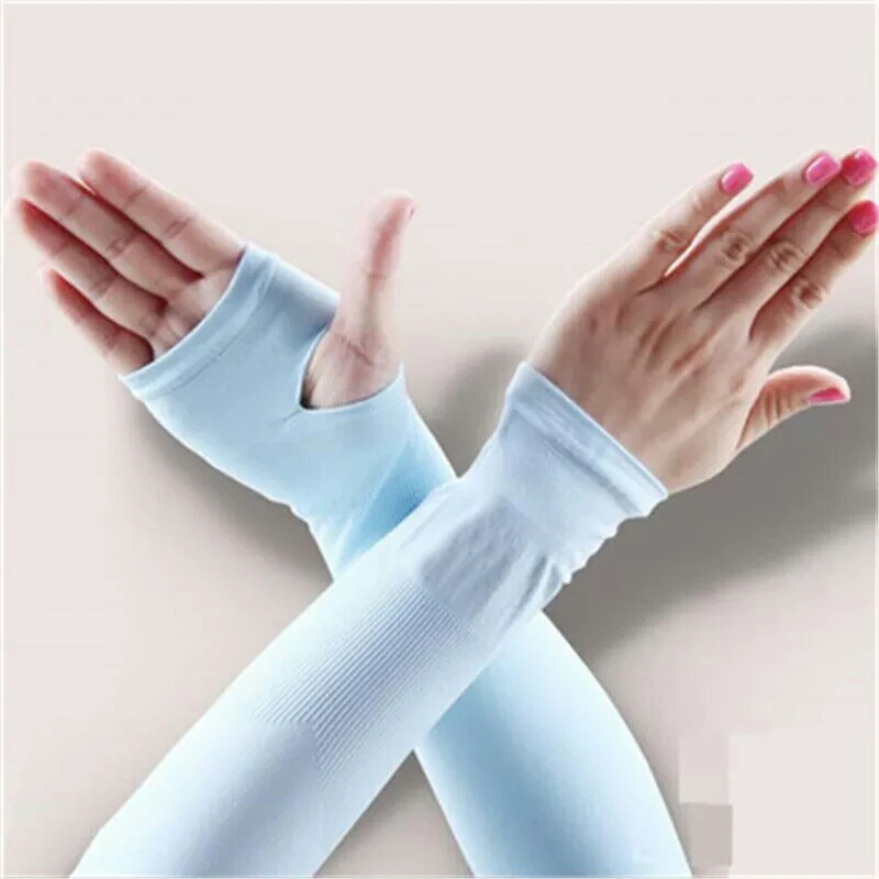 Защита от солнца для рук с защитой от ультрафиолета, теплые длинные перчатки, шрам, рукава для рук, ледяной шелк, солнцезащитные рукава для рук, половина пальцев