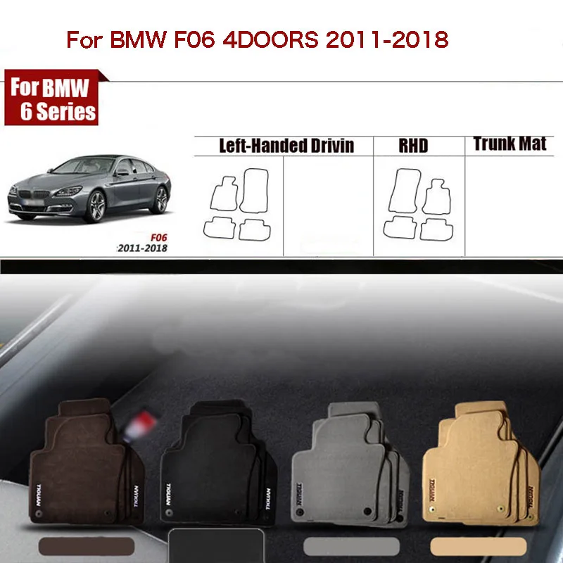 

4pcs High Quality Custom Made 1/2" Thickness Solid Nylon Interior Odorless Floor Carpet Mats Cover Fitted For BMW 6 Series F06