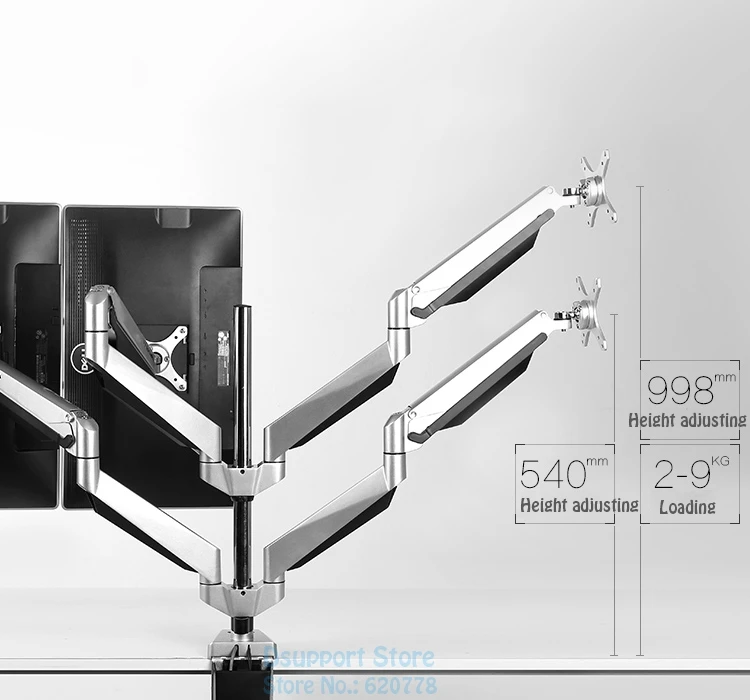 Loctek D7Q четырехъядерный процессор arm настольный монитор крепление 1"-24" монитор держатель газ пружинный рычаг Кронштейн с микрофоном/Аудио/Порты usb D7Q