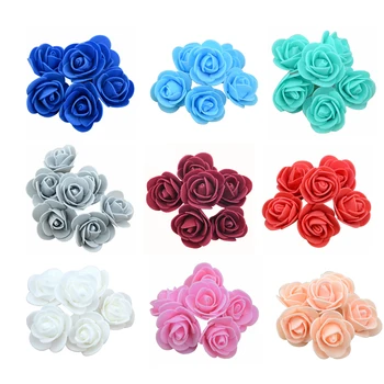 

50pcs 3.5cm Artificial Foam Rose Heads Flower For DIY Wreath Home Wedding Decoration Cheap Fake Flower Handmade Accessories
