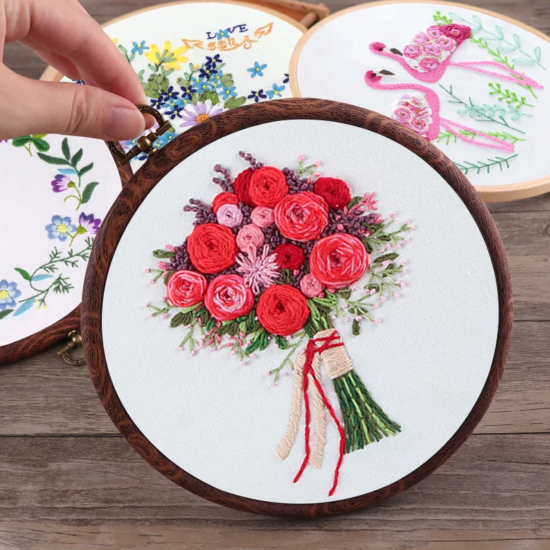 

European Ancient Style Embroidery Diy Fabric Material Package Stereo Embroidery Making Novice Learn Handicraft Flowers