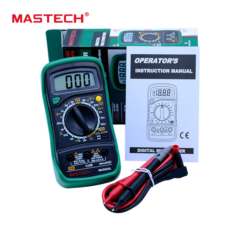 MASTECH MAS830L Мини цифровой мультиметр Подсветка Ручной многофункциональный