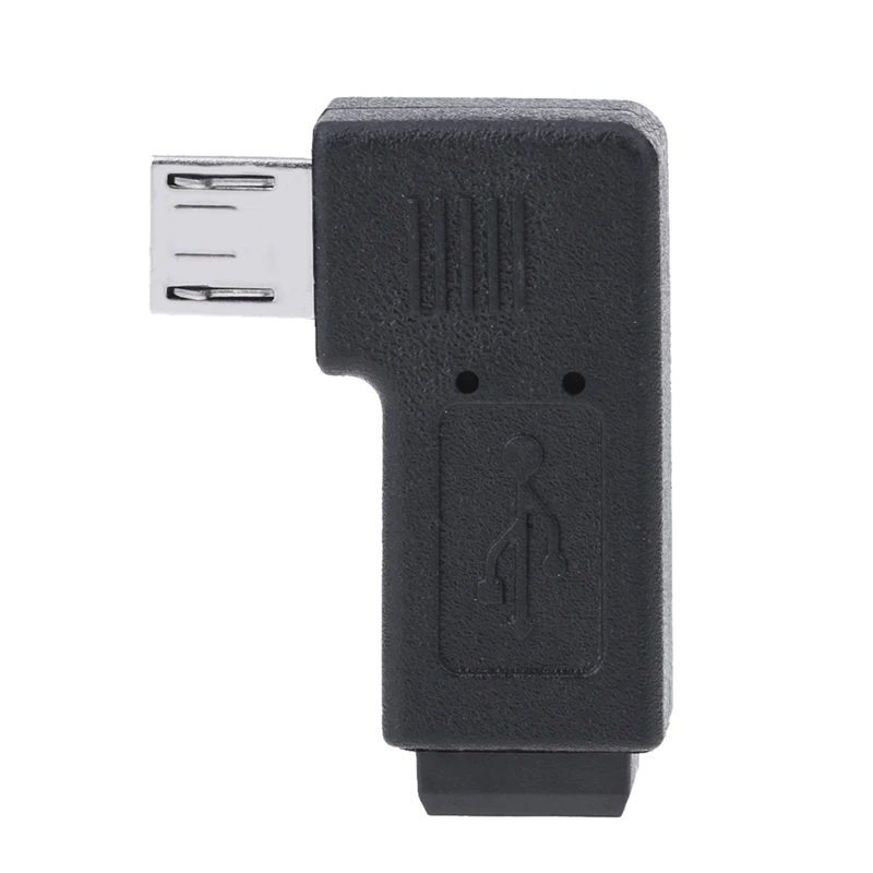 90 Degree Right Angle L Shaped Mini USB Female to Micro USB Male Date Transfer Adapter Charging Converter Connector Black
