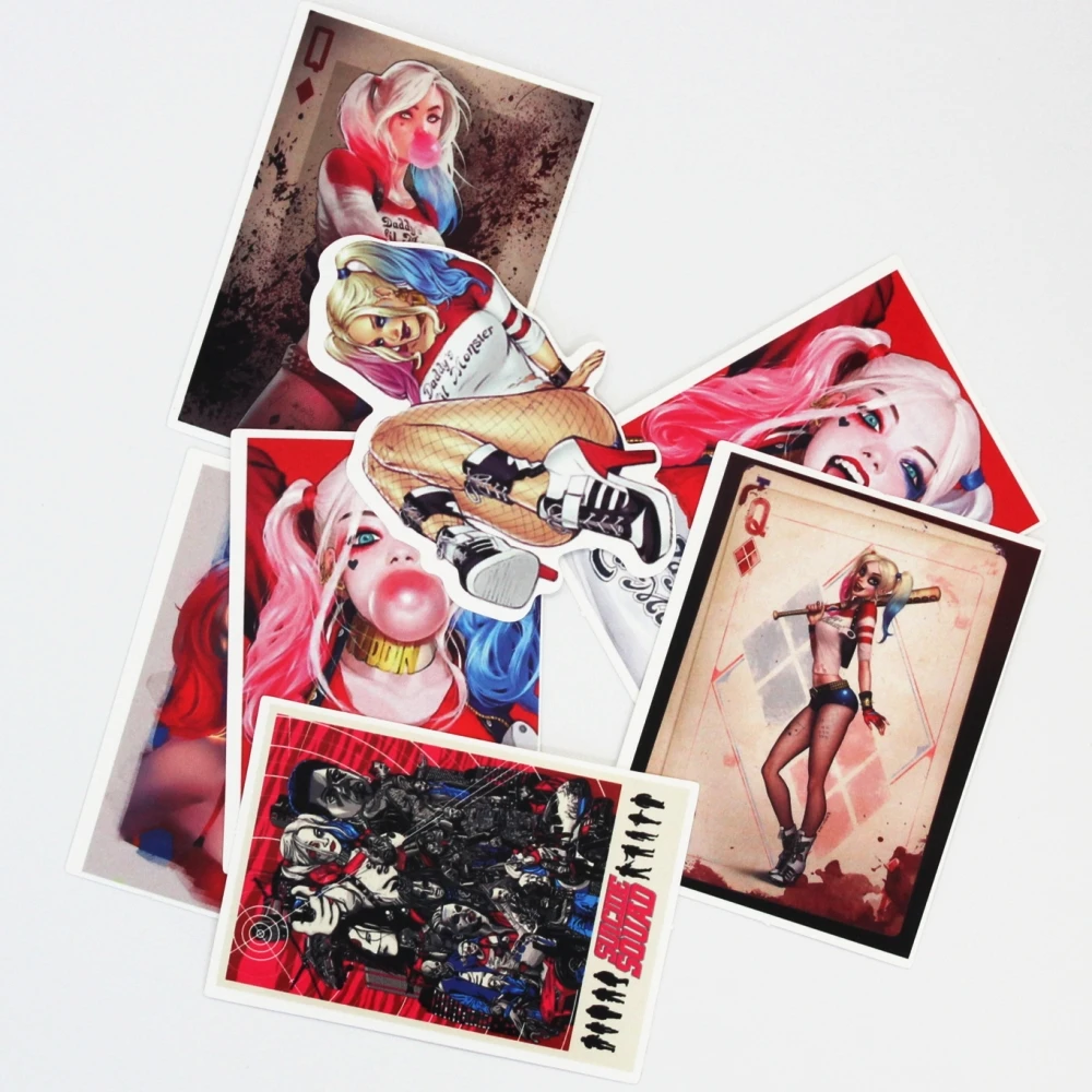 7 шт./лот отряд самоубийц Harley Quinn наклейка для автомобиля ноутбука багаж скейтборд