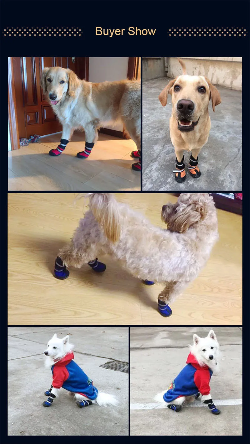 4pcs Waterproof Shoes For Large Dogs-beesoffpeak